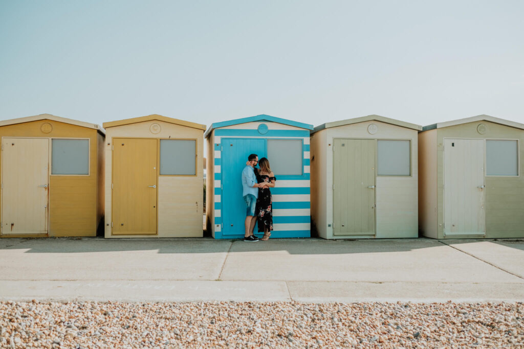 couples session on the cliffs in seaford