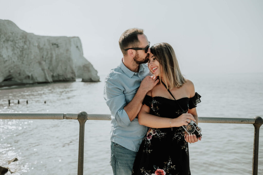 couples session on the cliffs in seaford
