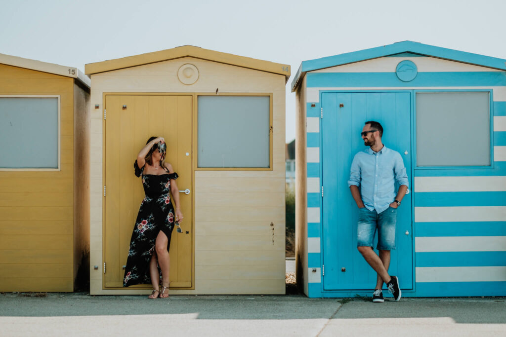 couples session on the cliffs in seaford