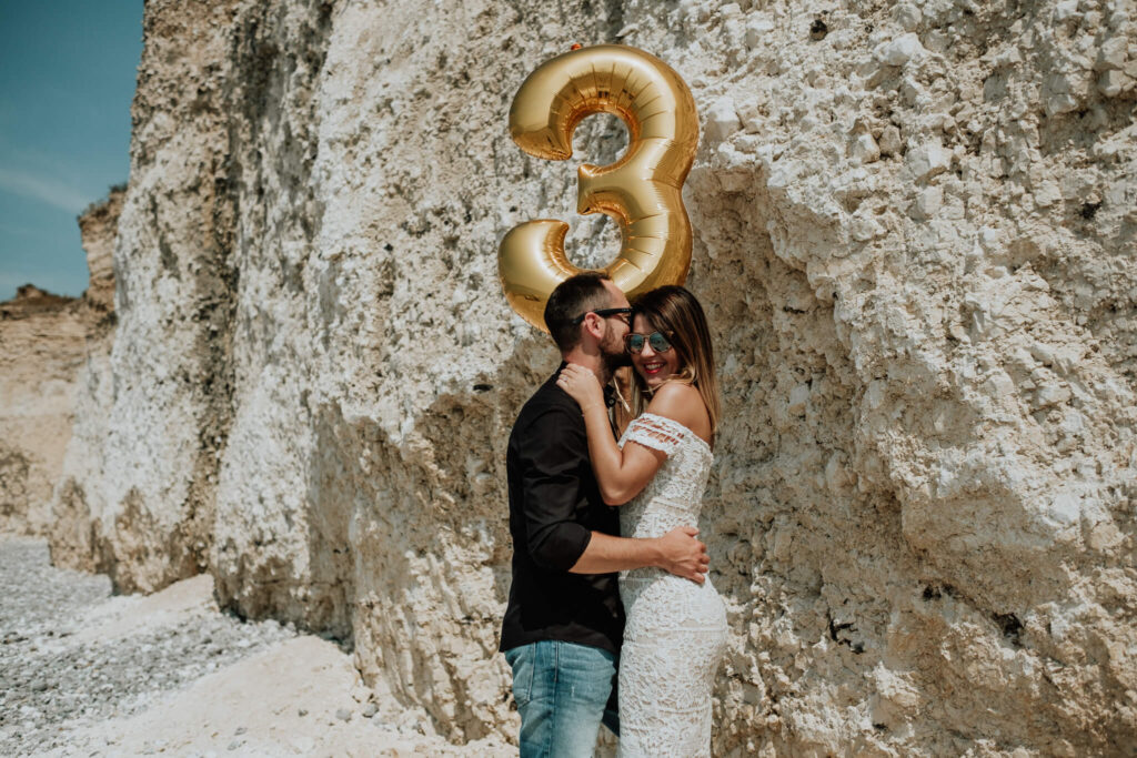 couples session on the cliffs in seaford