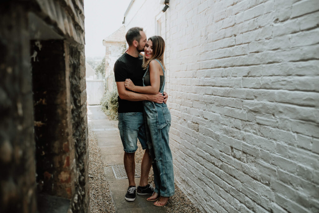 couples session on the cliffs in seaford