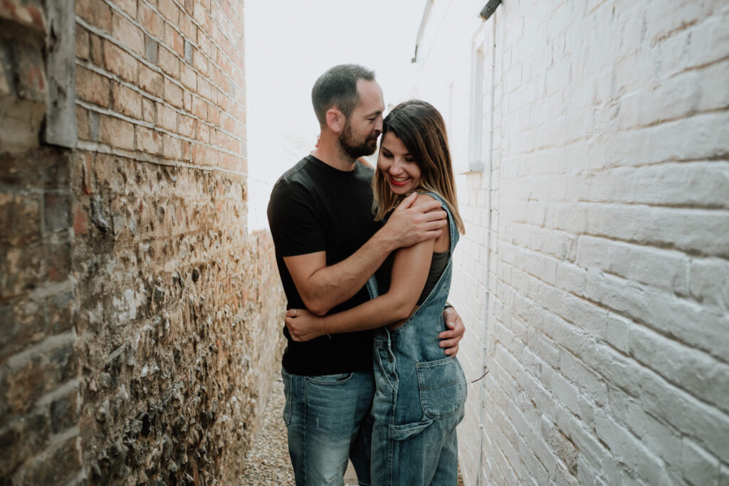 couples session on the cliffs in seaford