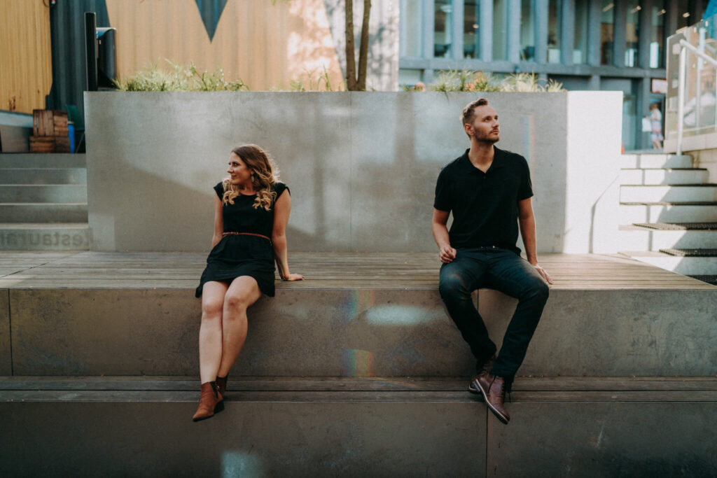 engagement session on the roof in Poznan